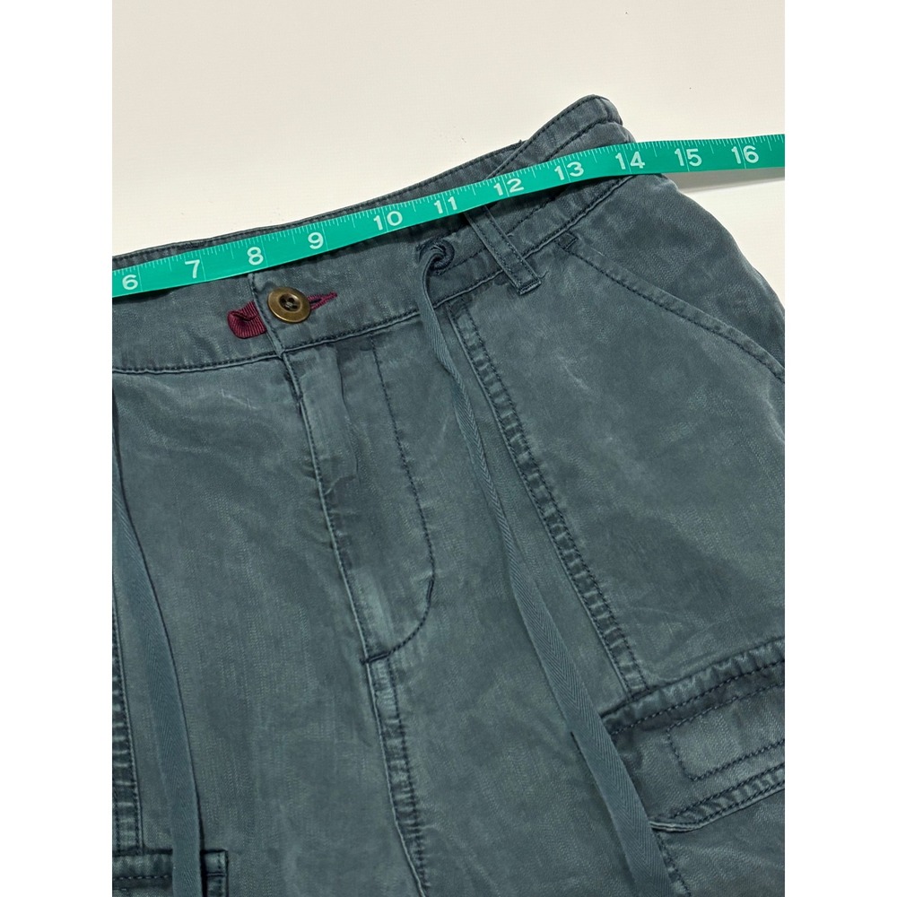 Sundance Teal Blue Lyocell Cargo Shorts Womens 4 Drawstring Utility Boho Soft - Picture 5 of 9